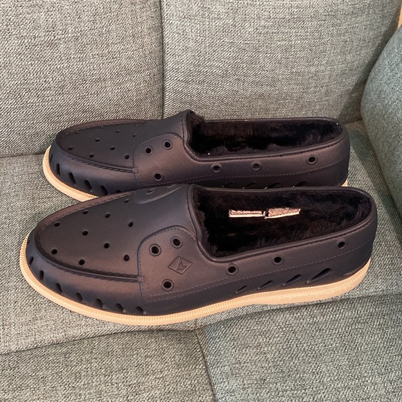 Sperry Authentic Original Float Cozy Boat Shoe Faux Fur Lined Navy Sz Men's 12 - Picture 2 of 9
